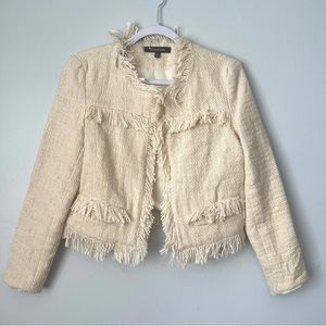 Chic Cream Fringed Blazer